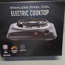 OVENTE Electric Countertop Single Burner, 1000W Cooktop with 6" Stainless Steel Coil Hot Plate, 5 Level Temperature Control, Indicator Light, Compact Cooking Stove and Easy to Clean, Black BGC101B