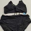 Yonique Women's Two Piece High Waisted Bikini Set Tummy Control Swimsuit Full Coverage Bathing Suit (XX-Large, Black)