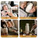 Snow Bear Portable Bottle Warmer for Travel, Fast Heating in 2.5 Mins for Breast Milk, 10200mAh Battery with LED Display, 17oz Large Capacity, Baby Bottle Warmer with Precise Temperature Control-Cable