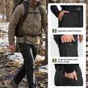 FREE SOLDIER Men's Outdoor Softshell Fleece Lined Cargo Pants Snow Ski Hiking Pants with Belt (Dark Navy 40W/34L)