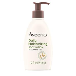 Aveeno Daily Moisturizing Body Lotion with Soothing Oat and Rich Emollients to Nourish Dry Skin, Fragrance-Free, 12 Fl Oz (Pack of 9)