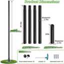 11FT Starlink Pole Mount,1.9" Diameter Thickened Outdoor Heavy Duty Galvanized Steel Weather Station Mounting Pole,with Bottom Fixed Bracket,Universal Size Suitable for Starlink Pipe Adapter, Black