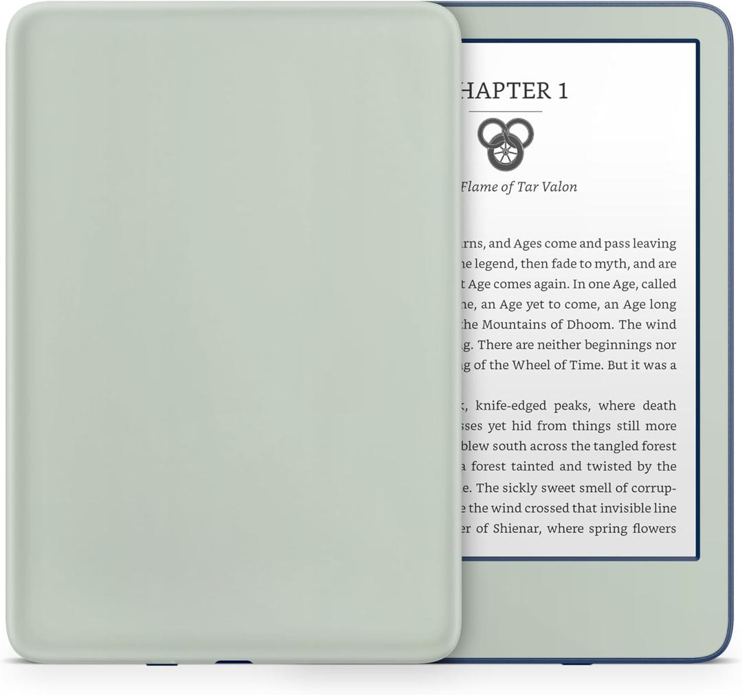 Tacky Design Solid Color Skin for Kindle Paperwhite Skin Wrap Decal Classic Color Vinyl, Premium 3M Decal Sticker for Full Surface Coverage (Pale Green, Paperwhite (11th Gen, 2021))