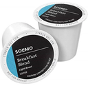 Amazon Brand - Solimo Light Roast Coffee Pods, Breakfast Blend, Compatible with Keurig 2.0 K-Cup Brewers, 100 Count, BB 02/11/2026