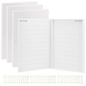 4 Pack 308 Colors Nail Display Book, Nail Color Chart Book with 720 Gel Nail Tips, Nail Display Book for Practice, Sample and Nail Salon