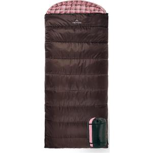Teton Celsius Regular, 25F, 20F, 0F Degree Sleeping Bags, All Weather Bag for Adults and Kids, Camping Made Easy and Warm, Travel Sack Included (Brown & Pink)
