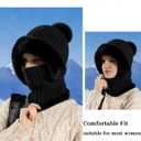 3 in 1 Beanie Hat with Scarf and Mask,Balaclava for Women,Women's Outdoors Windproof Scarf Hat,Essential for Going Out.