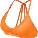 YEOREO Workout Sports Bras for Women Padded Strappy Open Back Gym Bra Light Impact Criss Cross Yoga Crop Top M