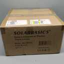 SOLARBASICS Outdoor Solar Lamp Post, Triple Head LED Lanterns, Planter Base, Black Sun-Powered Light, SB14M0053