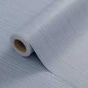 Cozydeco 24"x394" Grey Blue Grasscloth Wallpaper Peel and Stick Faux Linen Textured Upgraded Thick Self-Adhesive Waterproof Neutral Contact Paper Seamless Vinyl Embossed Wallpaper