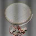 SwallowLiving Rustic White Round Wood Tray Riser Farmhouse Pedestal Stand with Beaded Edge for Decor Whitewash Finish Wooden Cupcake Display for Cakes and Decorative Items 11.8 inches