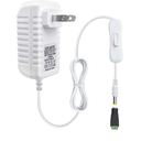 12V Power Supply, 12 Volt 2A 24W DC Power Supply with On Off Switch, White Switching LED Power Adapter, AC 110V to 12V Wall Wart Transformer Plug for LED Strip Lights with 5.5/2.1 DC Female Connector