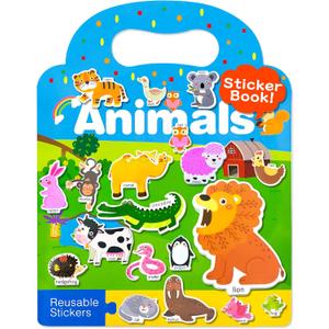 Benresive Reusable Sticker Books for Kids 2-4, Sticker Books for Toddlers 1-3 2-4, Toddler Travel Toys Activities Crafts Gifts - Animal