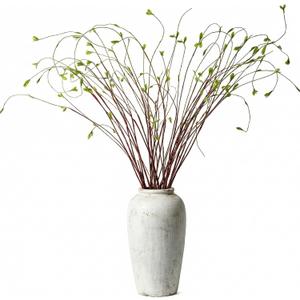Dingion 10 Pcs Artificial Lifelike Curly Willow Branches Decorative Dried Twigs 51 Inch Faux Tree Branches with Leaves Fake Bendable Stick Vintage Vines Stems for DIY Greenery Vase Home Office Decor