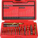 18Pcs Screw Extractor Set and Left Hand Drill Bits Set, Easy Out Broken Bolt Remover Reverse 35#CR-MO 6542/4341 HSS Steel Cobalt, Bolt Extractor Kit for Removing Stripped Screws,Bolts