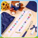 Sintuff 7 Pcs Kindergarten Graduation Gown Cap 2025 Preschool Graduation Accessories Stole Tassel Sash Charm Bear Gifts (Blue)