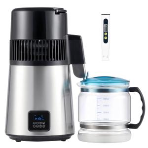 CO-Z Water Distiller for Home, 1350W 4L Distilled Water Machine for CPAP Machine with Control Panel & Glass Container, 1.1 Gal. Stainless Steel Water Distilling Equipment with Essential Oil Modes