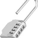 ZHEGE Combination Padlock, Long Shackle Lock with Code, 4.53" Overall Height, 2.62" Shackle Height, 4 Digit Resettable Combination Lock for Outdoor Shed, Fence Gate, Coded Padlock for Locker (Sliver)