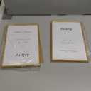 8x12 Picture Frame Set of 2, Matte Gold Modern Simple Thin Aluminum Metal Photo Frame with HD Real Glass, Display for Tabletop and Wall Collage, 2 Pack