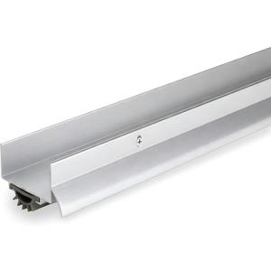 BARZEN Aluminum U Shaped Door Bottom Sweep with Drip Cap - Under Door Seal for Exterior Doors - Screw On Weather Stripping Door Seal - Weatherstrip Bottom of Door - Aluminum Mill, 36 Inches