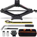 Scissor Car Jack 2 Ton (4409 lbs) Tire Changing Kit with Lug Wrench - Emergency Kit for Car, SUV, MPV