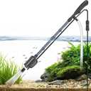Electric Aquarium Vacuum Gravel Cleaner, 36W Electric Fish Tank Cleaning Tools with Strong Suction for Automatic Water Change Algae Filter Water Circulation Wash Sand 580GPH (Black) (Black)