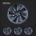 19 Inch Helix Style Wheel Covers Fits for Tesla Model Y Juniper 20252026, Upgrade Crossflow Hubcaps to 20 Look, Rim Cover Replacement, Fits OEM 19 Wheels 4 Pack (Stealth Grey)