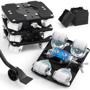 Urvoix Furniture Movers with Wheels, Furniture Dolly Lifter Jacks Tool Set, 2000 lbs Load Capacity, Heavy Duty Carbon Steel Panel with Non-Slip Surface & 360 Swivel Casters for Appliances, Equipment