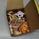 HUZU Animal Snap Wooden Building Blocks  Fun & Educational Puzzle Toy for Kids Aged 3-8, Features Cow, Bear, Lion and Turtle, Matching Game with Interchangeable Animal Faces & Emotions