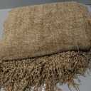 KASENTEX Chenille Throw Blanket for Couch, Lightweight 50x60in Soft Throw Blanket with Fringe Tassel for Sofa Chair Bed, Knitted Decorative Boho Blankets for Gift, Cozy Warm All Season, Brown (Throw 50x60in, Brown)