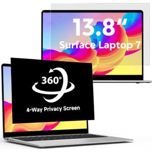 360Privacy Screen for Microsoft Surface Laptop 7 13.8 inch (Model:2036 2107), Surface Laptop Privacy Film Filter All Round Anti Peeping Blue light Glare Screen Protector