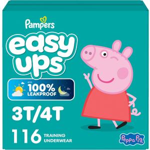 Pampers Training Pants - Easy Ups Girls & Boys - Size 3T-4T, 116 Count, Peppa Pig Potty Underwear 