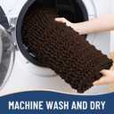 Arotive Luxury Bathroom Rugs 24x16, Extra Soft Thick Absorbent Shaggy Chenille Bath Rugs, Non-Slip Machine Wash Dry, Bath Mats for Bathroom Floor, Tub and Shower, Home Decor Accessories, Brown
