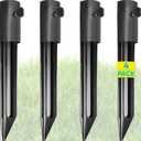 Gray Bunny Metal Stakes for Ground (Set of 4), Tiki Torch Holders for Ground, Flag & Umbrella Stakes for Grass, Universal Light Flagpole Mount, Heavy Duty Tiki Torch Stand