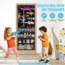 Over the Door Organizer for Gun Toy Storage, Large Door Organizer Hanging for Kids Foam Blaster, Darts, Goggles Holder & Accessory, Heavy Duty Door Storage for Kids Room, Playroom (Black)