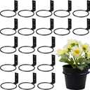 20 Pcs Flower Pot Holder Ring Wall Mounted Plant Wall Hanger Rings Metal Planter Hooks Hangers Bracket for Balcony Home Garden Yard, Black(4 Inch)