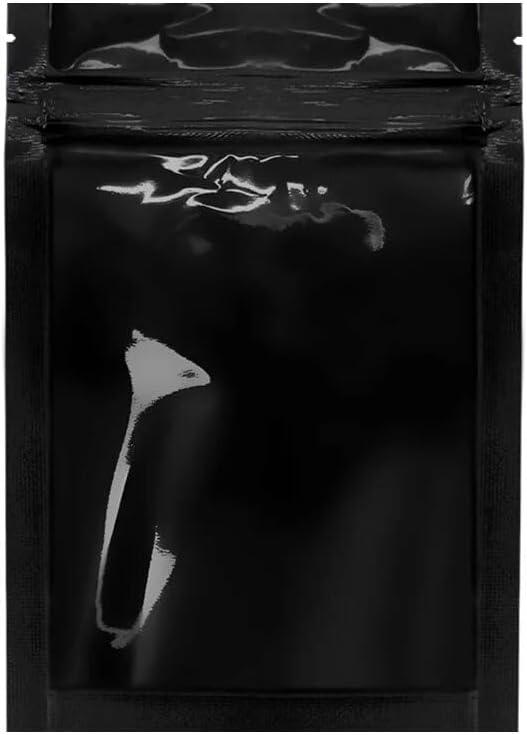 Human Objects |1 Gram Mylar Bags All Black - 100 Count - food storage, heat sealable, smell proof, stand up pouches for herbs, spices, coffee, tea, & more