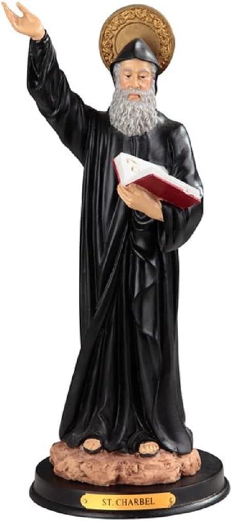 ICE Armor 12" H St. Charbel Makhlouf Statue Holy Figurine Religious Decoration