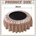 36 Inch Mini Trampoline Spring Cover Ruffled Plaid Trampoline Cover with Skirt Brown Gingham Round Skirt Easy to Install Replacement for Gym Boho Home Decor