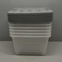 Amazon Basics Plastic Storage Containers with Secure Latching Lids, Stackable Organization Bins, Clear/Grey, 19 Quart, Set of 6