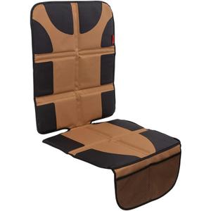 Lusso Gear Car Seat Protector with Thick Padding - Baby Cover with 2 Mesh Storage Pockets - Waterproof Tan Seat, Non-Slip Backing - Car Accessories - Carseat Cover (1-Pack Tan)