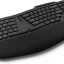 Kensington Pro Fit Ergo Wireless Keyboard KB675, Ergonomic, Rechargeable, Bluetooth & 2.4GHz Connection, Programmable Keys, Black, K75491US