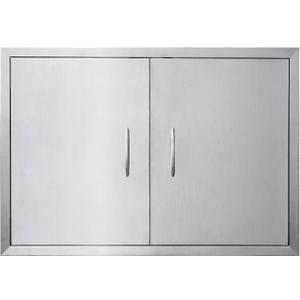 JIE JIN 31" W X 24" H Outdoor Kitchen Doors Double Doors Thickened 304 Brushed Stainless Steel BBQ Access Door BBQ Island Doors Outdoor Kitchen Accessories Door for Outdoor Kitchen BBQ Island