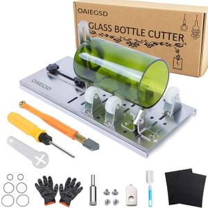 Glass Bottle Cutter, Glass Cutter for Bottles for Cutting Wine, Beer, Mason Jars, Whiskey, Round and Oval Bottles, Bottle Cutter & Glass Cutter Bundle for DIY Project Crafts