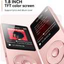 AGPTEK A02 MP3 Player with Bluetooth 5.3, 1.8 inch Screen Portable Music Player with Speaker, FM Radio, Voice Recorder, Supports Expanded Up to 128GB(Rose Gold, 64GB)