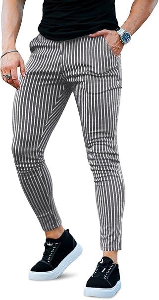 GINGTTO Mens Casual Pants with Pockets Chinos Pants Men Slim Fit 34