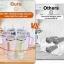 Aobiono Water Bottle Organizer for Stanley 40 oz Tumbler, Rotatable Cup Holder Stand 6 Slot Lazy Susan Spinning Carousel, Kitchen Cabinet Storage Accessories (Transparent) (Clear)