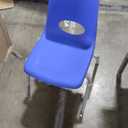 FDP 18" School Stack Chair, Stacking Student Seat with Chromed Steel Legs and Nylon Swivel Glides For In-Home Learning, Classroom or Office - Blue (5-Pack), 10371-BL