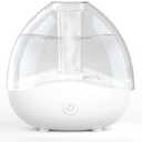 Ultrasonic Cool Mist Humidifier, Quiet Air Humidifiers for Bedroom, Desk Humidifiers Essential Oil Diffuser with Removable 1.5L Water Tank for Baby Nursery and Plants, Up To 24 Hours - White