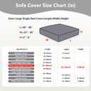 Yoovat Couch Cushion Covers for Sofa Couch Covers Wear-Resistant Universal Sofa Cover Washable Stretch for Sectional Slipcovers (Texture-Light Gray,Extra Large Single Seat Cover)